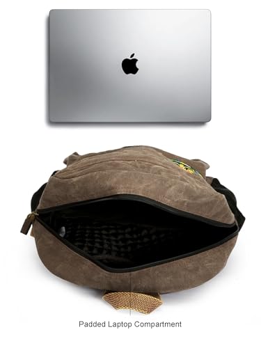 Image of The House of tara Canvas Laptop Backpack for Men & Women 16 Liters | Casual Bag with Waterproof Inner Lining & Laptop Compartment (fits up to 15.6 Inch) | Suitable for College & Travel (Acron Brown)