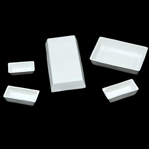 Crisol trapezoidal de alúmina para fundición de metales y calcinación en laboratorios