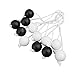 Ladder Ball Replacement Balls, 6-Pack Ball Bolas Set with Nylon Rope for Ladder Toss Game, Black/White and Red/Blue, 50cm Cord Length（Black+White）