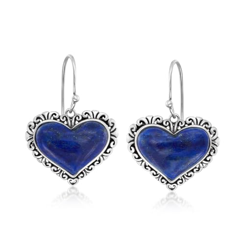 Ross-Simons Lapis Heart Drop Earrings in...