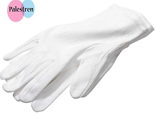 PALESTREN ® Soft Hand Cotton Gloves Universal, Protection for Eczema Waiter Work,One Pair, Large