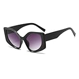 ZHZJQE Big Frame Vintage Cat Eye Sunglasses Women Men Sun Glasses