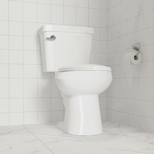 Enlongated Toilet Seat, Slow Close Toilet Cover Seat for Easy Clean and Stain-Resistant, Plastic Toilet Seat With Cover, Quick-Release Hinges and Quick-Attach Hardware,White