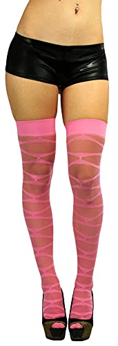 Image of ToBeInStyle Women's Sheer Banded Thigh High Socking w /Opaque Band