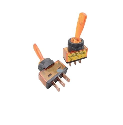 Bouton interrupteur 12mm 3 broches poignée plate ASW-13D ASW-14D jaune