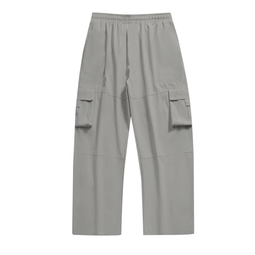 WENKOMG1 Men's Baggy Cargo Pants, Casual Work Hiking Pants Loose Fit Hip Hop Pants Streetwear, S-2XL2