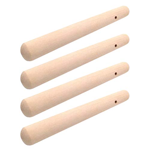 4 PCS Wooden Muddler Drink Cocktail Mojito, Wood Pestle Grinding Rod Wood Cocktail Muddler for Toddlers, Muddler Bar Tool, Wood Muddler for Bar Drink for Food (15cm)