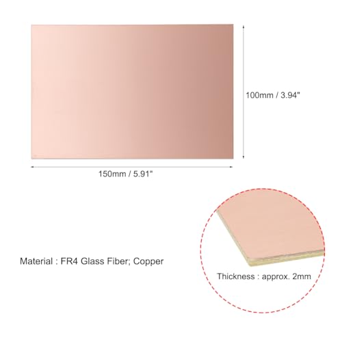 image for uxcell 5pcs 150x100mm Double Sided Copper Clad Laminate PCB Circuit Bo