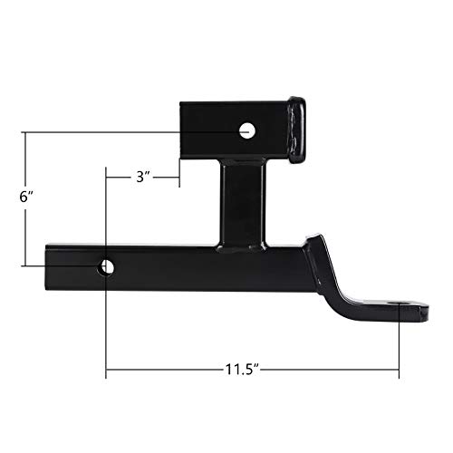 2" Receiver Dual Hitch Extension 5,000 lbs GTW Multi-Use Trailer Ball Mount