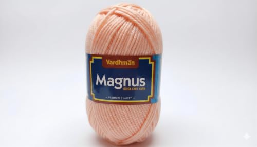 Image of Vardhman Magnus Knitting Yarn 100% Acrylic Bulky 4Ply Yarn (Pack of 1 Ball - 100g) - Knitting & Crochet Yarn for Winter Sweaters, Scarves, Blankets | Hypoallergenic, Hand Wash - Peach