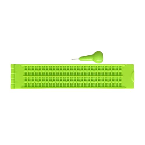 budiniao Práctica máquina de escribir Braille portátil para aprendizaje escolar ABS utilizada para aprendizaje y escritura Braille en escuelas para ciegos, verde