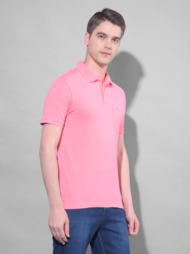 Image of Dollar Men's Pack of 1 Solid Cotton Blend Polo Neck T-Shirt
