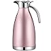 Termiczna karafka do kawy ze stali nierdzewnej, termos próżniowy z podwójną ścianką izolacyjny, dozownik herbaty, wody i kawy, 2 litry / 68 ml, różowy