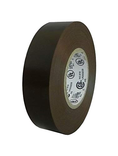 Image of Professional Electrical Tape Electrical Tape UL /CSA Listed CORE. Utility Vinyl Rubber Adhesive Electrical Tape: 3 /4 inch X 66'. - Flame Retardant, Pack of 2 Rolls Browm