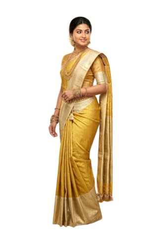 SREE KUMARAN – Premium Banarasi Golden Designer Bollywood Influen...