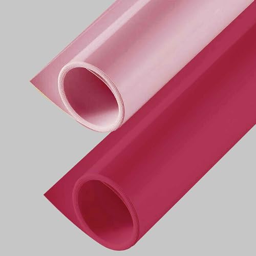 Image of SMILEDRIVE Photography Background Sheets, 60 x 120 cm, Maroon & Pink | Waterproof, Wrinklefree, PVC Material