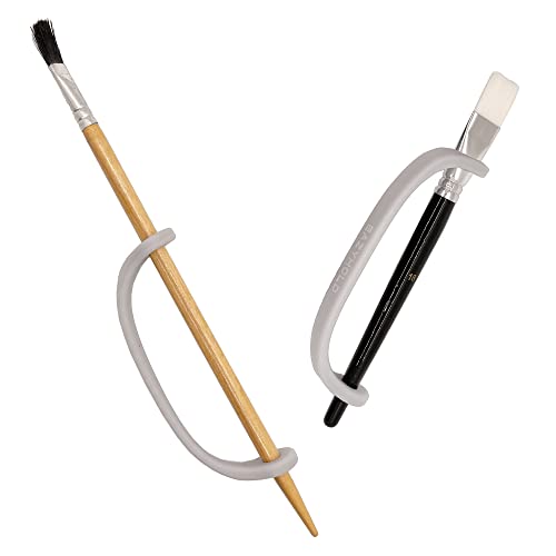 Eazyhold Silver Silicone Universal Cuff, Weak Hand Grip Assistive Device For Large Hands Or Limbs, Eating Utensils Holder, Adaptive Dining Ware, Tremors, Stroke, Arthritis 2-Pack 7.25" #TOP2