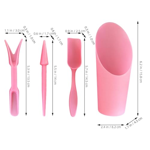 Set de 4 mini herramientas para suculentas Totority rosa miniatura 2