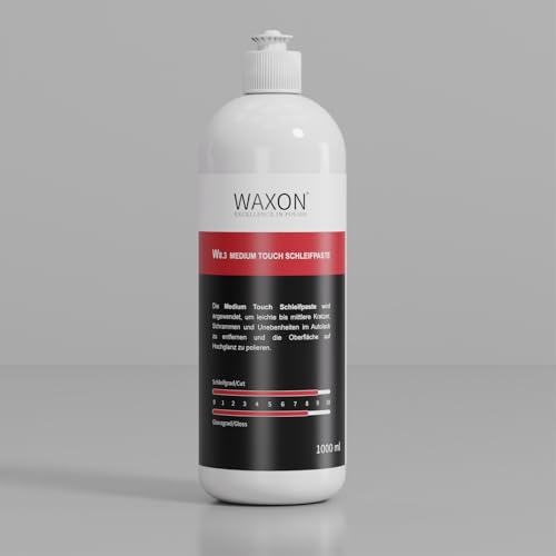 WAXON Medium Touch Polierpaste 1000 ml – Professionelle Autopolitur, Kratzerentferner & Hochglanz-Finish – Effektive Lackkorrektur & Wirbelentfernung – Premium-Autopflege