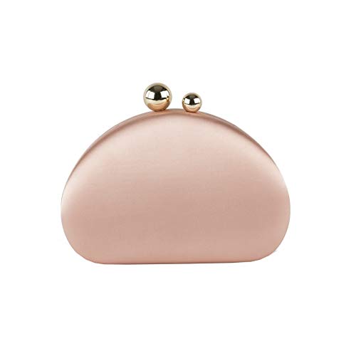 Sac clutch Iris rasa en satin, pochette cipria compacte contre l'encombrement