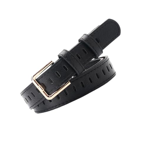 Women's Leather Belt Adjustable Length Waistband Metal Buckles Waist Belt for Daily Commute