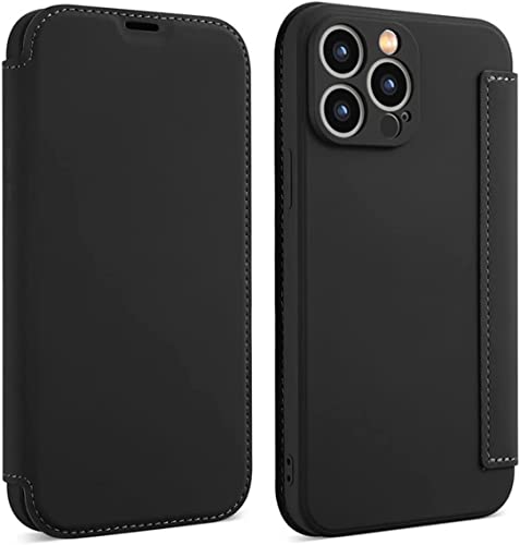 Étui portefeuille iPhone 13 Pro Max noir avec coque interne TPU