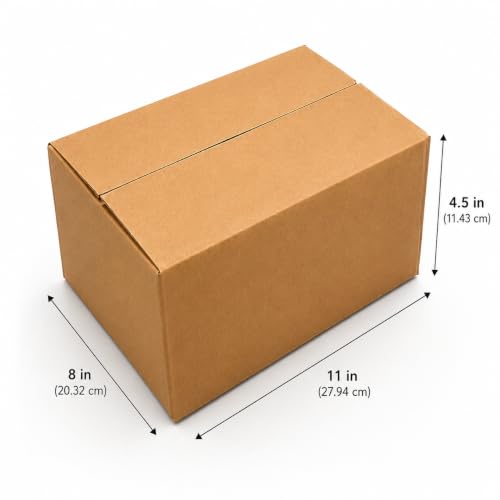 Image of 3 Ply Corrugated Brown Shipping Boxes 11x8x4.5 Inch (Pack of 50) | Durable Cardboard Packaging Boxes for Ecommerce, Courier, Moving & Storage | Heavy Duty Kraft Carton