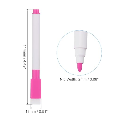 PATIKIL Dry Erase Marker Pens, 60 Pack Rose Red Ink Fine Point Low Odor Whiteboard with Eraser Cap for Office Home Classroom, White Pen Rod - Image 2