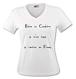 YONACREA - T-Shirt Col V Adulte - Boire ou Conduire Je m'en Tape Je rentre en Poney - Humour - S