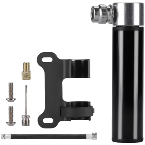 Handpumpe aus Aluminiumlegierung für Rennräder, Mountainbikes und Pendlerfahrräder mit Doppelventilunterstützung und 120 PSI Leistung (schwarz)