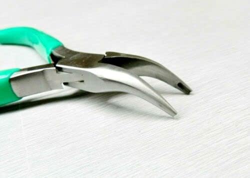Bent Nose Pliers 45º Bent Jaws with Grooved Notched Tips Jump Ring Closing By JTS