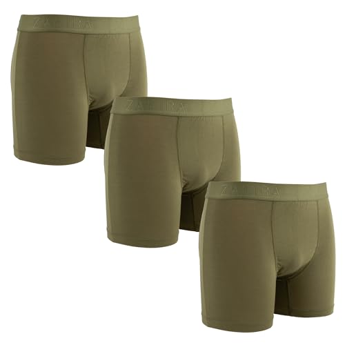 ZAKIRA Men's Tencel Modal Boxer Briefs -Super Soft Stretch Breathable Quick Dry Underwear...