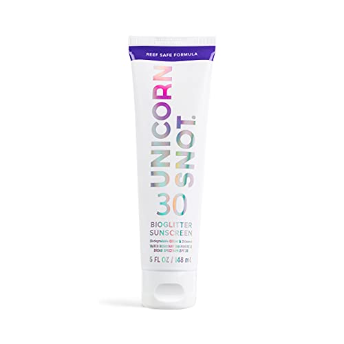 Unicorn Snot Reef Friendly Bio Glitter Sunscreen - Body Shimmer Waterproof Moisturizing Lotion w/ SPF 30 & Aloe Vera - Beach, Outdoor, Festival, & Camping Use (Space Junk)