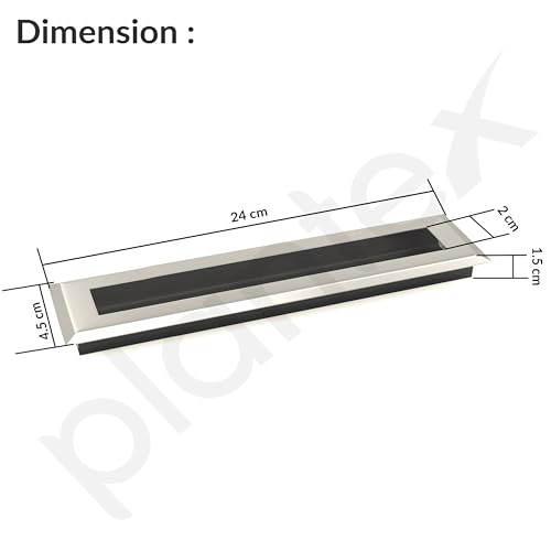 Image of Plantex Sliding Door Handle /Concealed Handle for Sliding Door /224mm Concealed Handle for Wardrobe /Kitchen Cabinet - Pack of 4 (Satin)