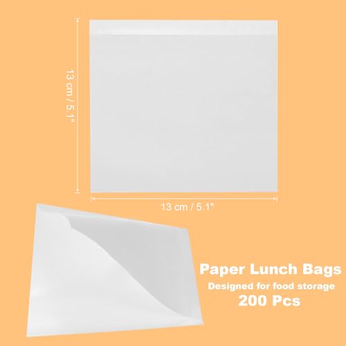 Sacs à sandwich anti-gras en papier kraft blanc double ouverture pour biscuits - 3