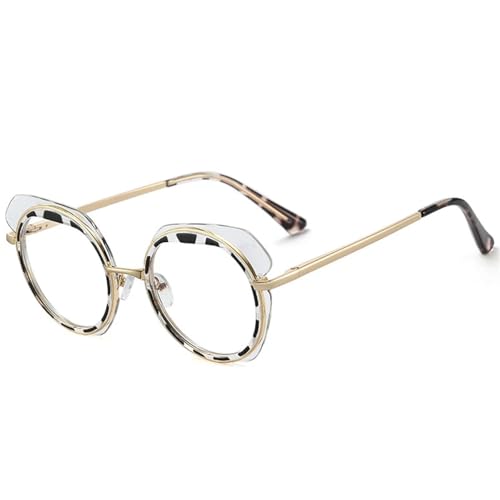 Monture lunettes ronde métal rétro femmes hommes lunette irrégulière bicolore