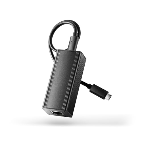 REVODATA 2.5G 45W PoE to USB-C Converter Adapter, Type-C Output Power & Ethernet 2 in 1, Max 20V 45W Charging & 2.5Gbps Rate for Laptop, IEEE802.3af/at Comply (2.5GPD2CBT-20V)