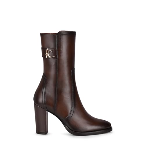 Cuadra FRANCO Women's Brown leather bootie with metallic symbol T32TSTS