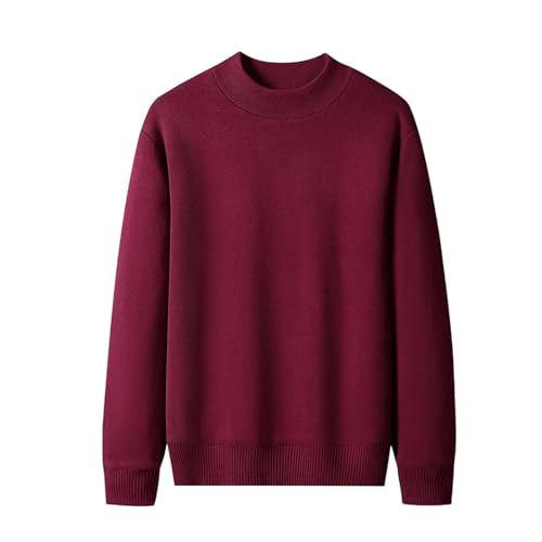 Mens Mock Neck Knit Pull Sweater Clothing Fashion Knitted Pullovers Black Red Sweater Korea Style Tops
