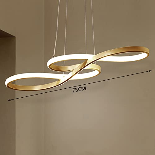 Chandelier LED doré réglable pour salon de villa chic - 3