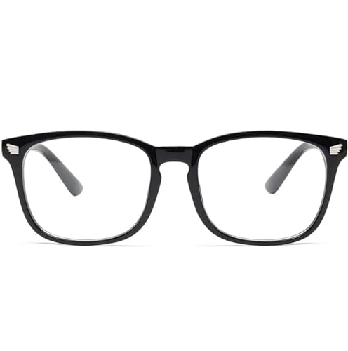 Image of Blue Light Blocking Computer Glasses for Men & Women, Square TR90 Lightweight Eyeglasses Frame, Anti Eye Strain UV Protection, Clear Lens for Gaming Office Reading