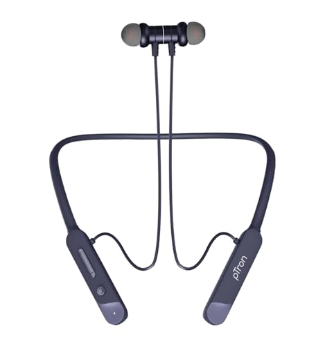 Image of pTron Tangent Buzz w / 50Hrs Playtime, Pristine Sound, Dual-Device Pairing, Bluetooth 5.4 Wireless in-Ear Earphones with Mic, Hall Switch Function, Voice Assistant, Type-C Fast Charging & IPX5 (Blue)