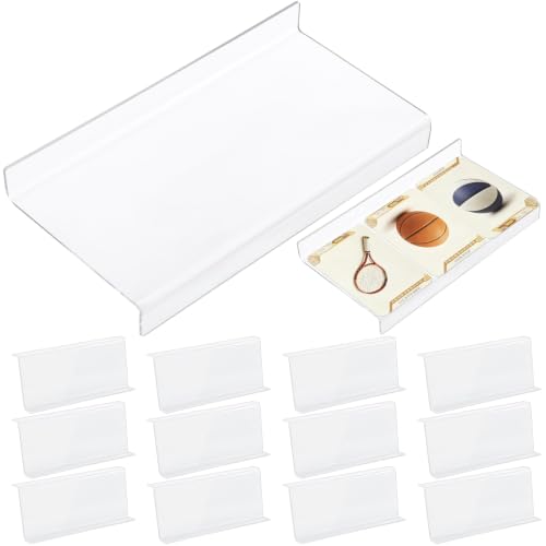 AIHSUMC 12 Pcs Trading Card Risers for Display Case Acrylic Display Risers for Sports Cards Clear Tiered Display Stand for Cases & Retail Glass Graded Card Display Stand for Cardshow Vendor
