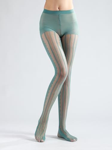 Image of Sahabowi Women Tights, Sheer High Waist Pantyhose, Vintage Control Top Stockings, Siwa7