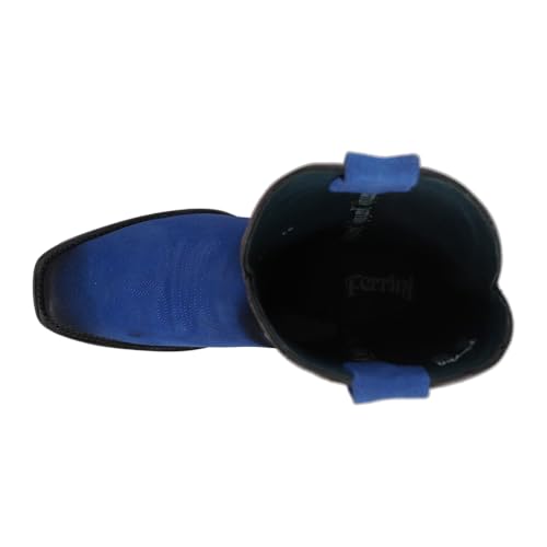 Mens Roughrider Embroidered Narrow Square Toe Casual Boots - Blue4