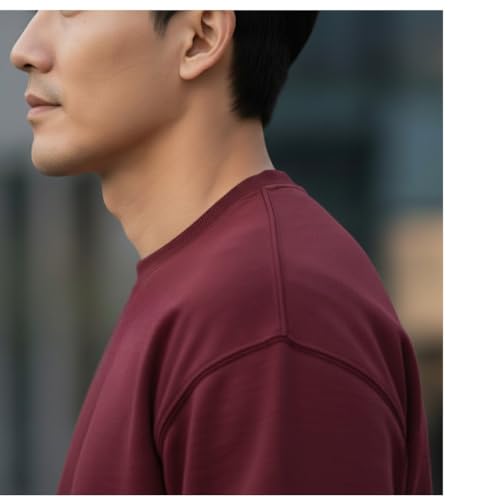 Image of Men's Crew Neck Sweatshirt, Long Sleeve, Casual Pullover, Multiple Colors Available