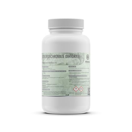Sodium Dichromate Dihydrate - 1 Pack (4 lbs.) – for Industrial Cleaning, Oxidation, Corrosion Inhibition, Metal Treatment, and Chemical Processing