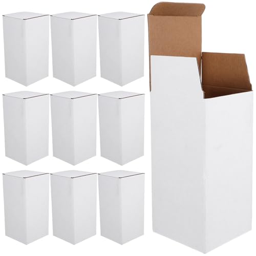 Ciieeo Caja de Embalaje de Papel Corrugado Blanco, Resistente y Práctica, Pack de 10 Unidades Adecuado para Mudanzas y Envíos Seguros