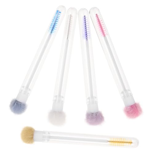 WOFASHPURET Elegant Sturdy Eyelash Eyebrow Brush Set 5pcs Applicators with Tube Ideal for Women