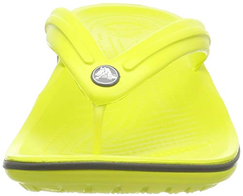 Image of Crocs Unisex's Crocband Flip Flops, Citrus Slate Grey, 4 UK Men / 5 UK Women